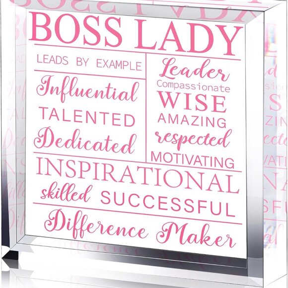 Boss Lady Gifts for Women Men Acrylic Lady Desk Office Decor Inspirational Quote - Picture 1 of 7
